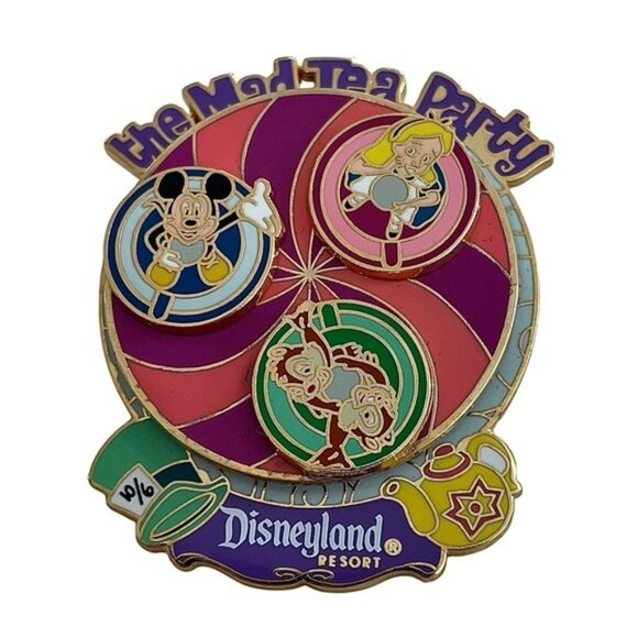 Disney Pins Set of 2 The Mad Tea Party Spinner and Teacup 2005 EUC - Picture 4 of 10